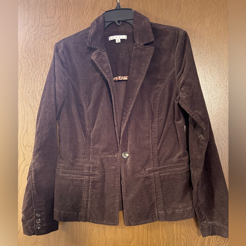 CAbi Chocolate Brown Corduroy Blazer